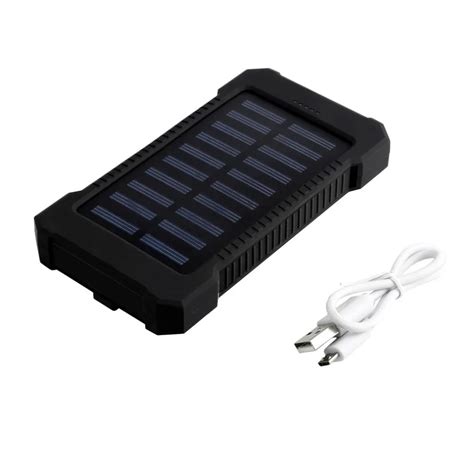 solar power bank battery mah portable waterproof solar charger powerbank dual usb