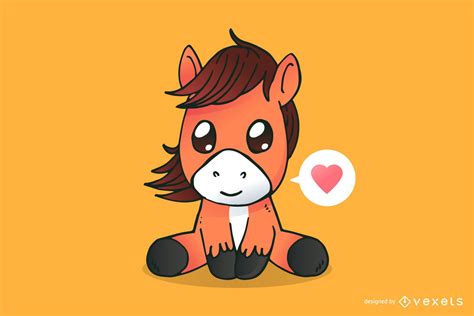 cute horse cartoon vector