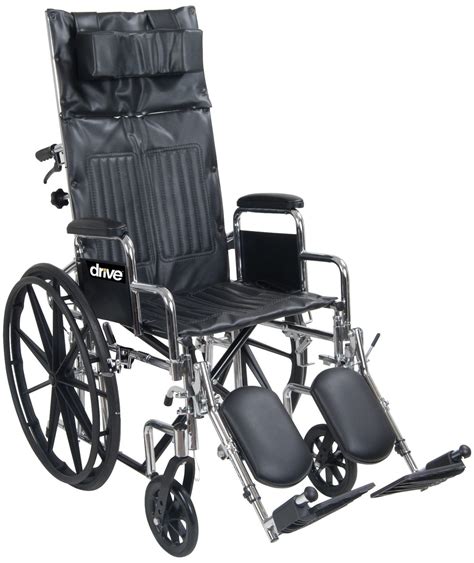drive medical chrome sport full reclining wheelchair baron medical supplies