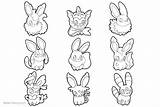 Eevee Evolutions Pages Coloring Template Sketch sketch template