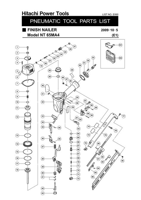 hitachi nail gun parts diagram wiring diagram