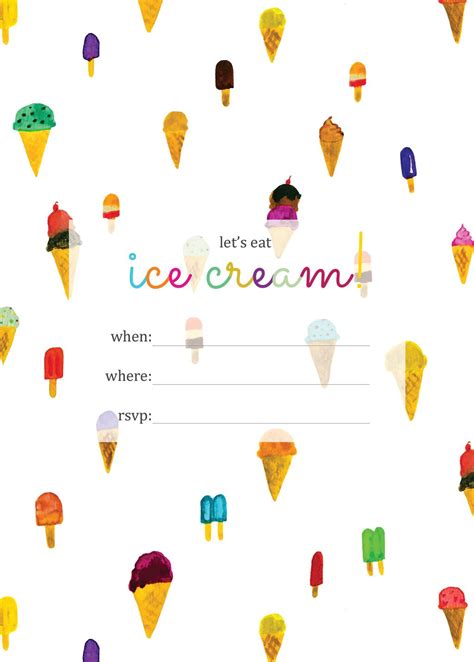 print printable ice cream party invitation squirrelly minds ice
