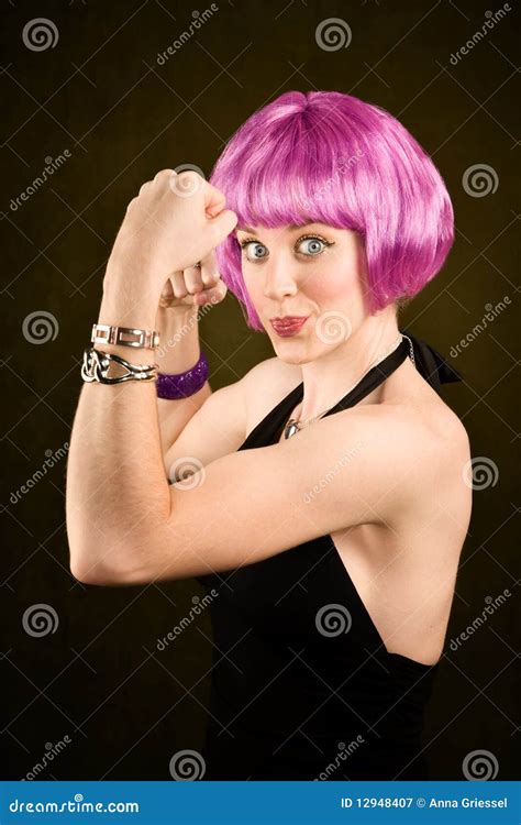 woman  purple hair stock image image  vintage