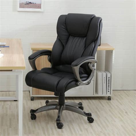 black ergonomic executive pu leather high  office chair