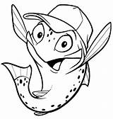 Trout Mike Outline sketch template