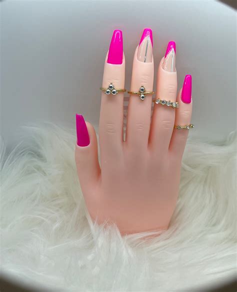 sex pink press on nails handmade nail art false nails glue on etsy