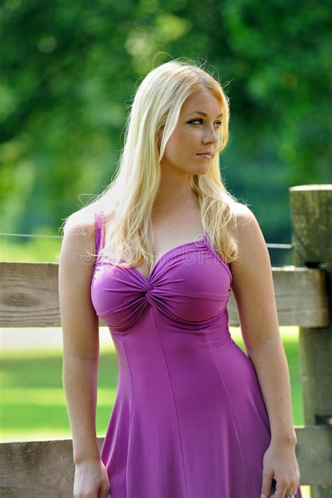 Beautiful Blond Woman On The Farm Stock Image Image Of
