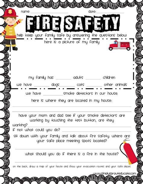 fire safety printable fire safety  fire safety worksheets