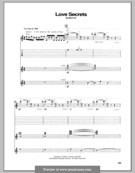 love secrets by s vai sheet music on musicaneo