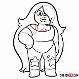 Steven Universe Amethyst Draw Drawing Step Cartoons Characters sketch template