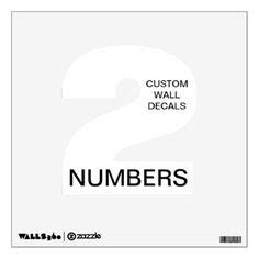 custom personalized  number  wall decal zazzlecom wall decals custom wall decals