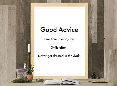 good advice funny wall quote art picture digital  etsy