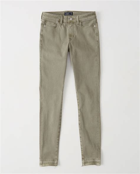 Abercrombie And Fitch Low Rise Super Skinny Jeans Harper Olive