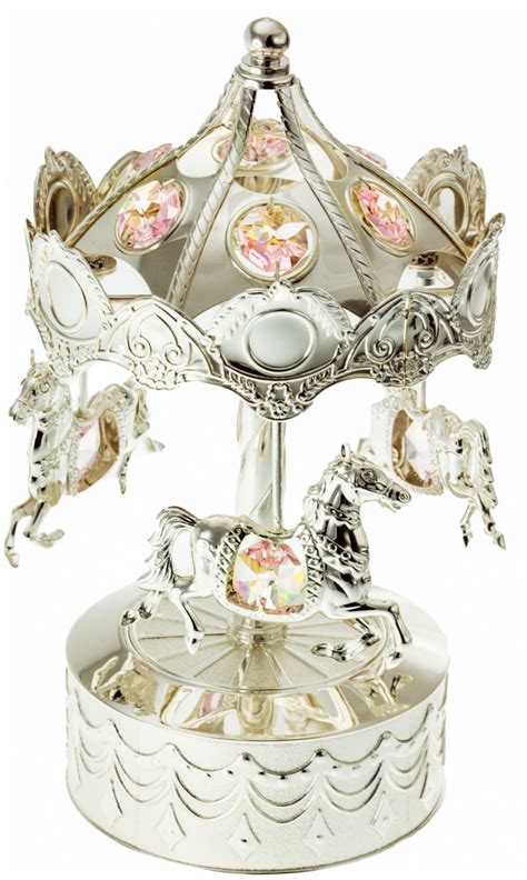 carousel horse silver musicbox