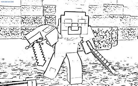 coloring pages  minecraft herobrine