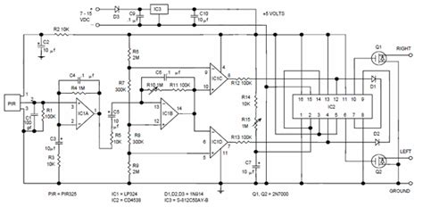 pir motion detector control circuit pir  pir circuit pyroelectric sensor circuit pir