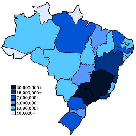 brazil population density map population density map brazil south america americas