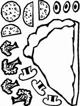 Pizza Cut Paper Paste Printable Coloring Pages Kids Craft Preschool Crafts Topping Activities Pizzas Templates Template Pattern Print Project Fractions sketch template