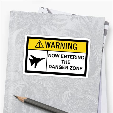 danger zone warning sticker  diabolical redbubble