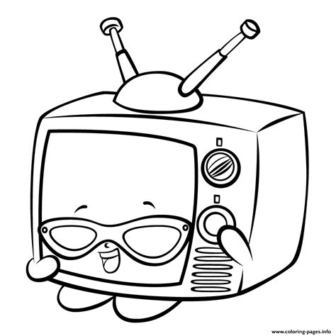 Print Teenie Tv In Glasses Shopkins Season 3 Coloring Pages Shopkins