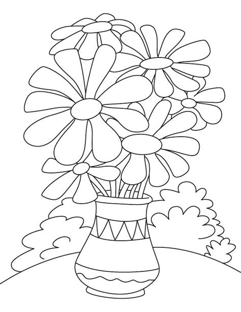 printable flower pot shape image coloring page sketch coloring page
