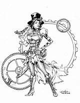 Steampunk Lady Drawing Mechanika Coloring Pages Deviantart Tattoo Choose Board Drink Draw Getdrawings Drinks Drawings sketch template