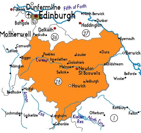 map  scottish borders province area