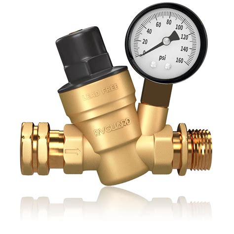 buy rvguard rv water pressure regulator valve brass lead  adjustable water pressure reducer