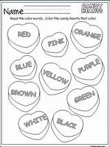 Coloring Candy Hearts Valentine Pre Valentines Kindergarten February Pages Activity Activities Printable Great Preschool Color Heart Sheets Kids Autism Craft sketch template