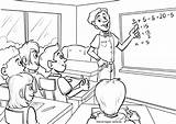 Lehrer Malvorlage Schule Unterricht Malvorlagen sketch template