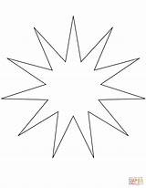 Estrella Puntas Ster Kleurplaat Supercoloring Sterne Punten sketch template