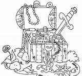 Treasure Chest Open Coloring Drawing Getdrawings sketch template
