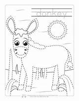 Tracing Animals Farm Coloring Animal Itsybitsyfun Pages Preschoolers Activities Kids sketch template