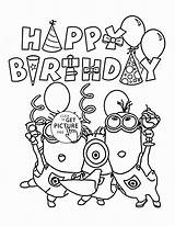 Birthday Coloring Happy Pages Minion Minions Dad Drawing Color Kids Bob Halloween Printable Personalized Christmas Draw Printables Banana Drawings Girls sketch template