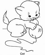 Coloring Cat Pages Printable Kids Color Cats Print Cute Colouring Kitty Kitten Big sketch template