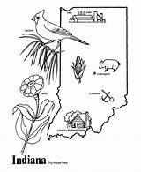 Indiana Coloring Map State Pages Outline Flower Printables Drawing Minnesota Limestone Stacks States Matter Fair Usa Print Tattoo Shape Go sketch template