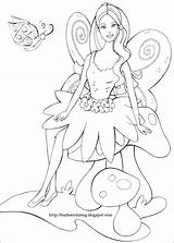 Barbie Coloring Pages Fairy Color Butterfly Princess Kids sketch template