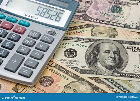 calculator   dollars stock image image  banknote advisor
