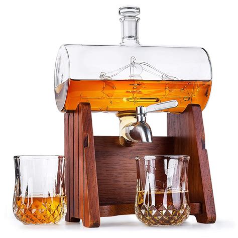 Regal Trunk And Co 5 Piece Whiskey Decanter And Glass Set