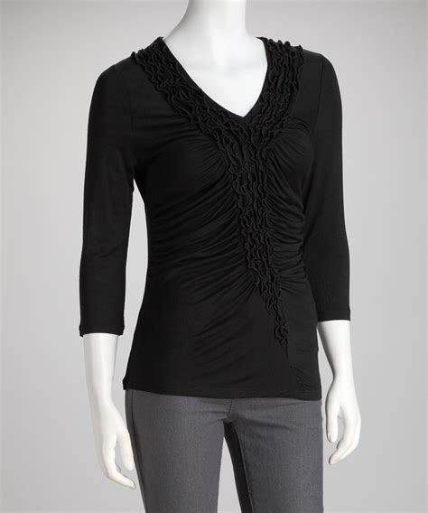 black ruched top tops trendy tops fashion