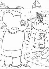 Babar Elephant Fun Kids Coloring Pages sketch template