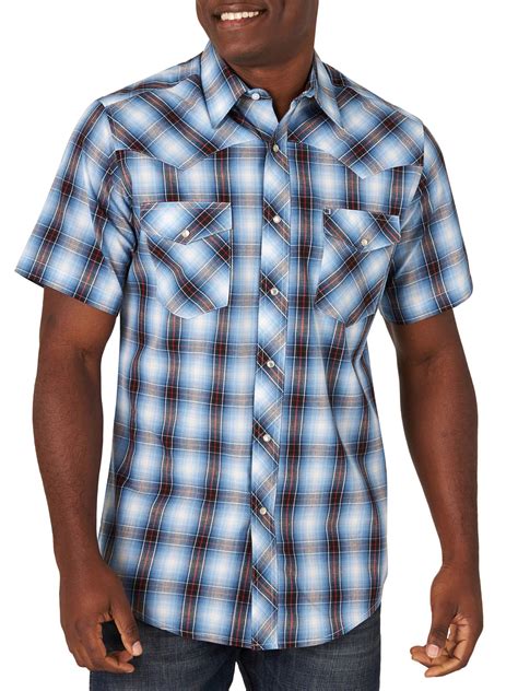 wrangler wrangler men s short sleeve 2 pocket western