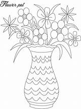 Flower Pot Vase Coloring Drawing Pages Flowers Kids Printable Color Drawings Draw Step Line Vases Large Pots Print Clipart Designs sketch template