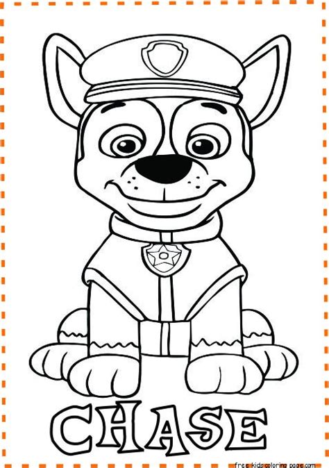 print  paw patrol chase coloring pages  kids coloring pagefree