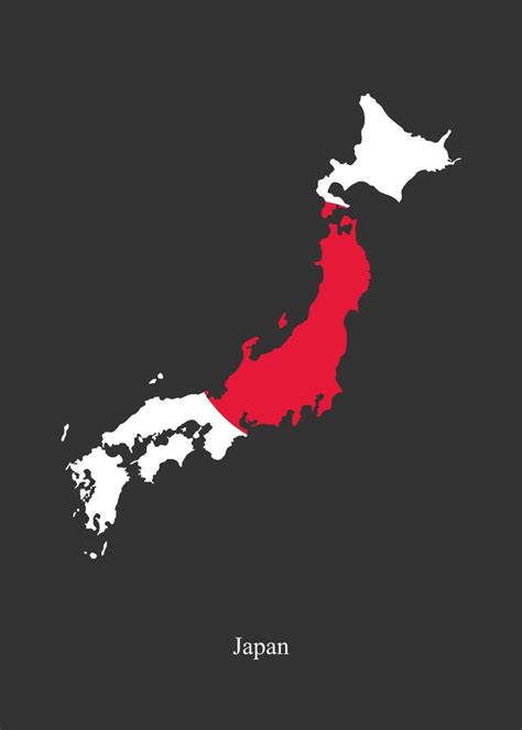 japan map flag poster by rania displate in 2021 japan map flag