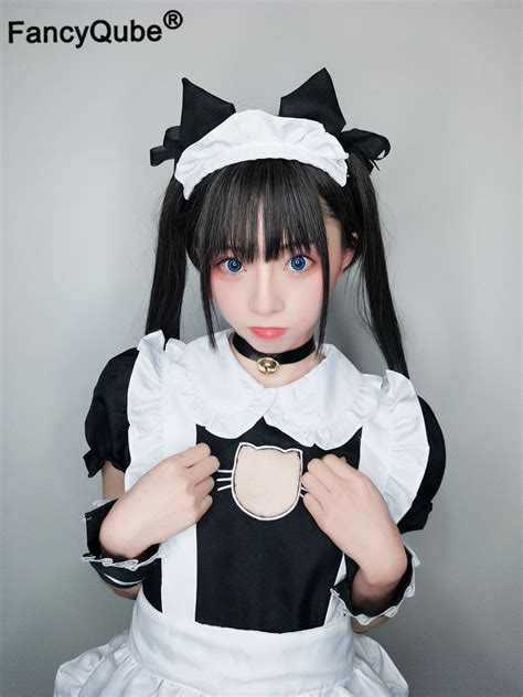 Bust Open Maid Cosplay Costume Sexy Catwomen Kitty Outfit Cotton Apron