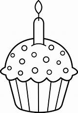 Cupcake Clipart Cliparts Clip Coloring Birthday Attribution Forget Link Don sketch template
