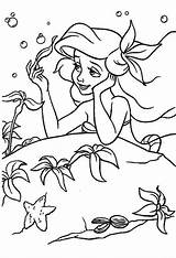 Ariel Mermaid Coloring Little Pages Print Girls sketch template