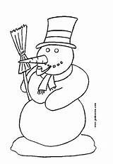 Neige Bonhomme Snowman Coloriage Imprimer Frosty sketch template