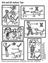 Coloring Safety Pages Safe Color Dog Print Bite Tips Educational Prevention Week Popular sketch template